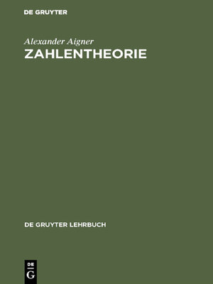 cover image of Zahlentheorie